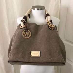 Michael Kors Marina Canvas MD Hemp Mocha Grab Bag